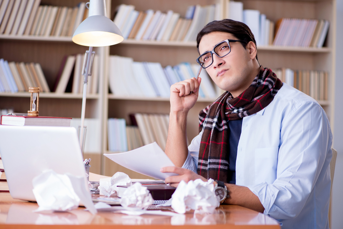 Writer Working in the Library